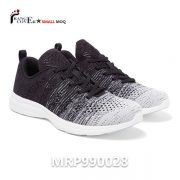 Grey And Black Flyknit Mesh Breathable Custom Running Sneakers